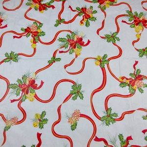 Vintage Christmas Vinyl Tablecloth Large Oval Kids Table